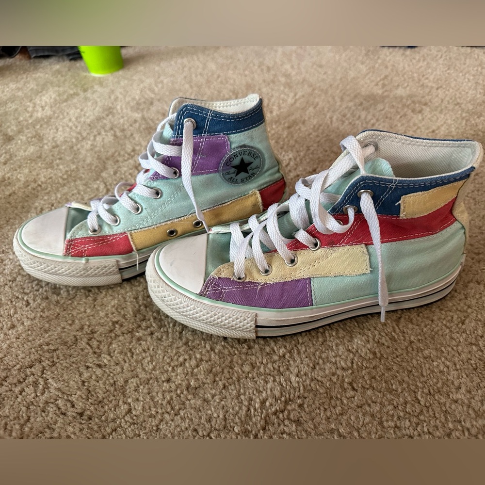 Converse Chuck Taylor All Star Hi Platform Color Block Multi Shoe Size kids 4.5